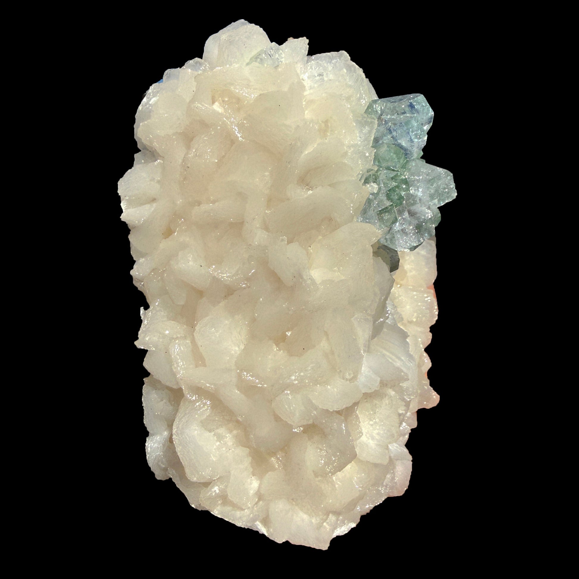 Rare Disco Ball Green Apophyllite with Stilbite – Zeolite Crystal Cluster | Ahmednagar, India # DKT70 Apophyllite Superb Minerals 