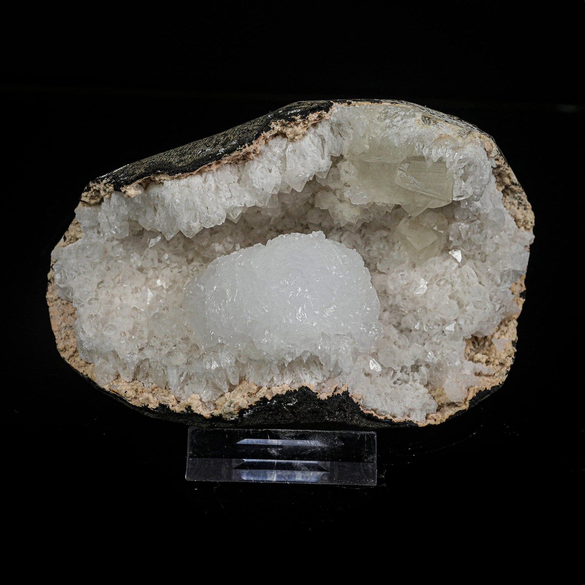Rare Goosecreekite in Quartz Geode – Premium Indian Zeolite Mineral Specimen # B 7086 Goosecreekite Superb Minerals 