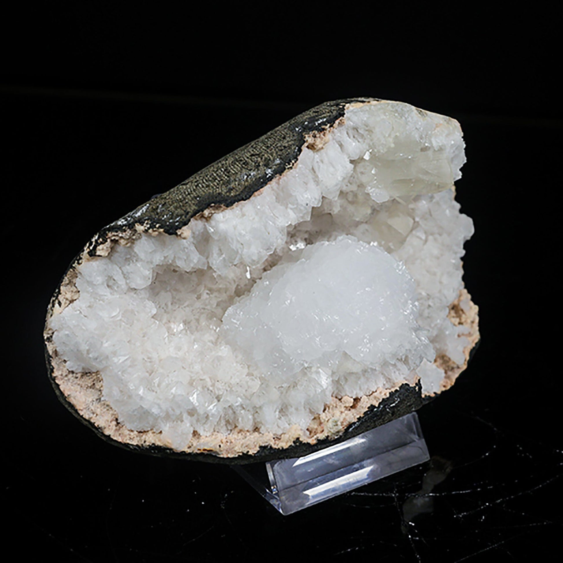 Rare Goosecreekite in Quartz Geode – Premium Indian Zeolite Mineral Specimen # B 7086 Goosecreekite Superb Minerals 