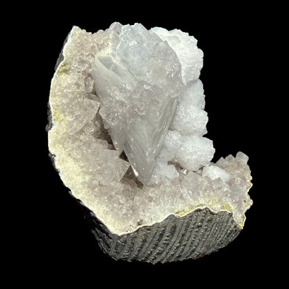 Rare Goosecreekite with White Heulandite on Amethyst Matrix – Natural Indian Zeolite Crystal Specimen from Nashik DKT71 Goosecreekite Superb Minerals 