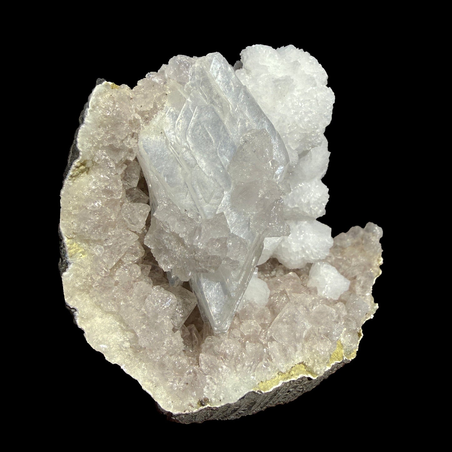 Rare Goosecreekite with White Heulandite on Amethyst Matrix – Natural Indian Zeolite Crystal Specimen from Nashik DKT71 Goosecreekite Superb Minerals 