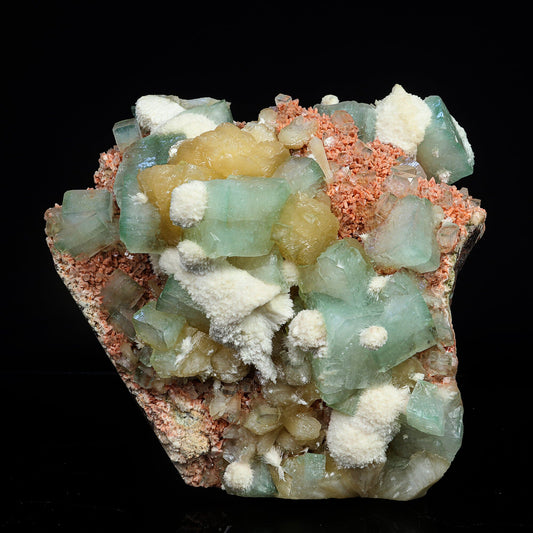Rare Green Apophyllite with Heulandite Natural Mineral Specimen #TC24-18 Apophyllite Superb Minerals 