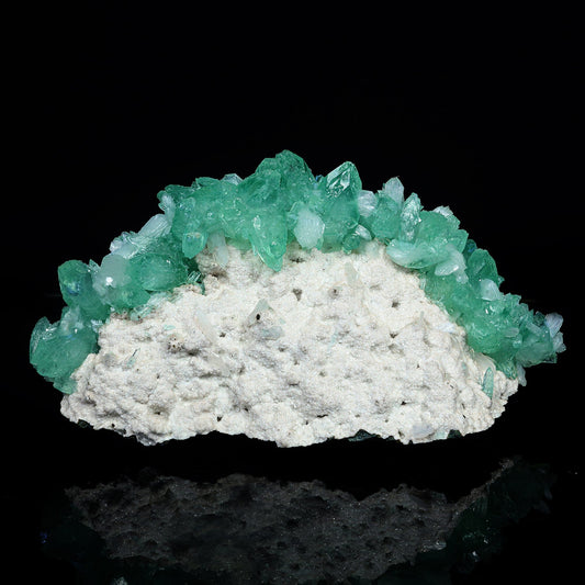 Rare Green Apophyllite with Mordenite Natural Mineral Specimen #TC24-16 Apophyllite Superb Minerals 