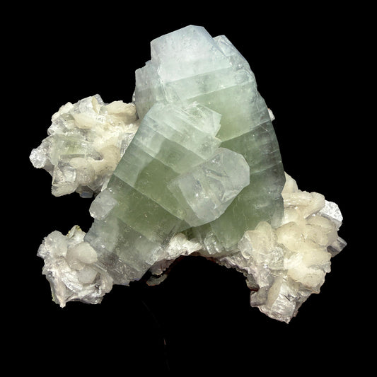 Rare Green Apophyllite with Stilbite Crystal Cluster from Nashik Maharashtra India | Natural Zeolite Mineral Specimen # DKT78 Apohyllite Superb Minerals 