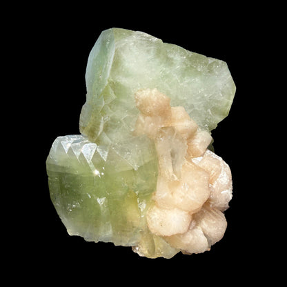 Rare Green Apophyllite with Stilbite from Nashik Maharashtra India | Natural Zeolite Mineral Specimen # DKT83 Apohyllite Superb Minerals 