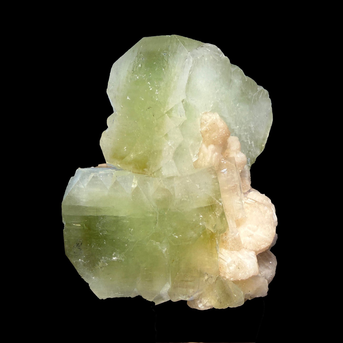 Rare Green Apophyllite with Stilbite from Nashik Maharashtra India | Natural Zeolite Mineral Specimen # DKT83 Apohyllite Superb Minerals 