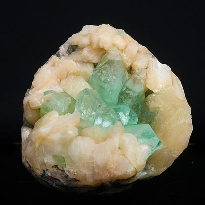 Rare Green Apophyllite with Stilbite Natural Mineral Specimen #TC24-21 Apophyllite Superb Minerals 