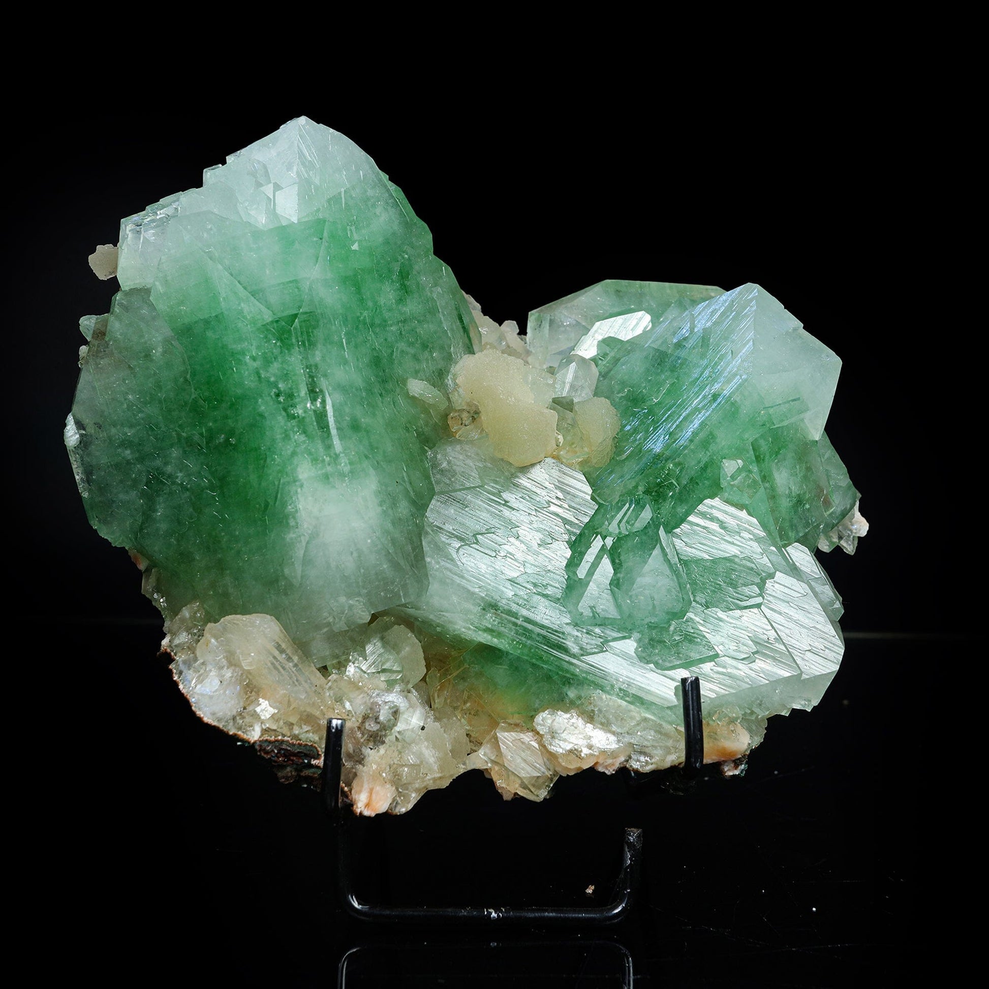 Rare Green Apophyllite with Stilbite Natural Mineral Specimen #TC24-22 Apophyllite Superb Minerals 