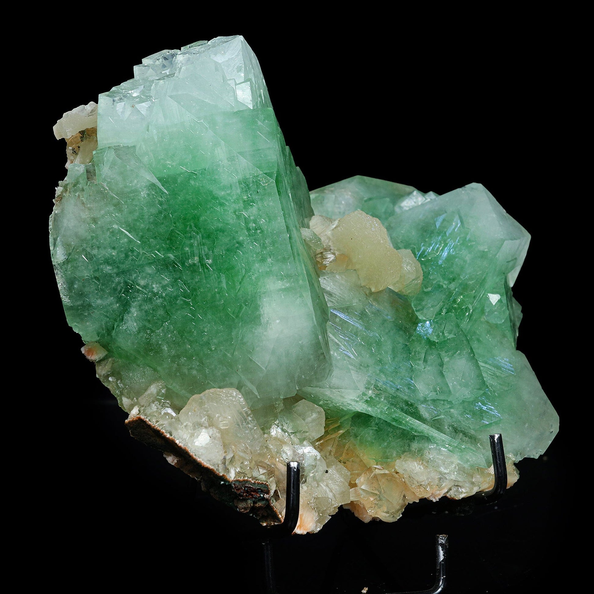 Rare Green Apophyllite with Stilbite Natural Mineral Specimen #TC24-22 Apophyllite Superb Minerals 