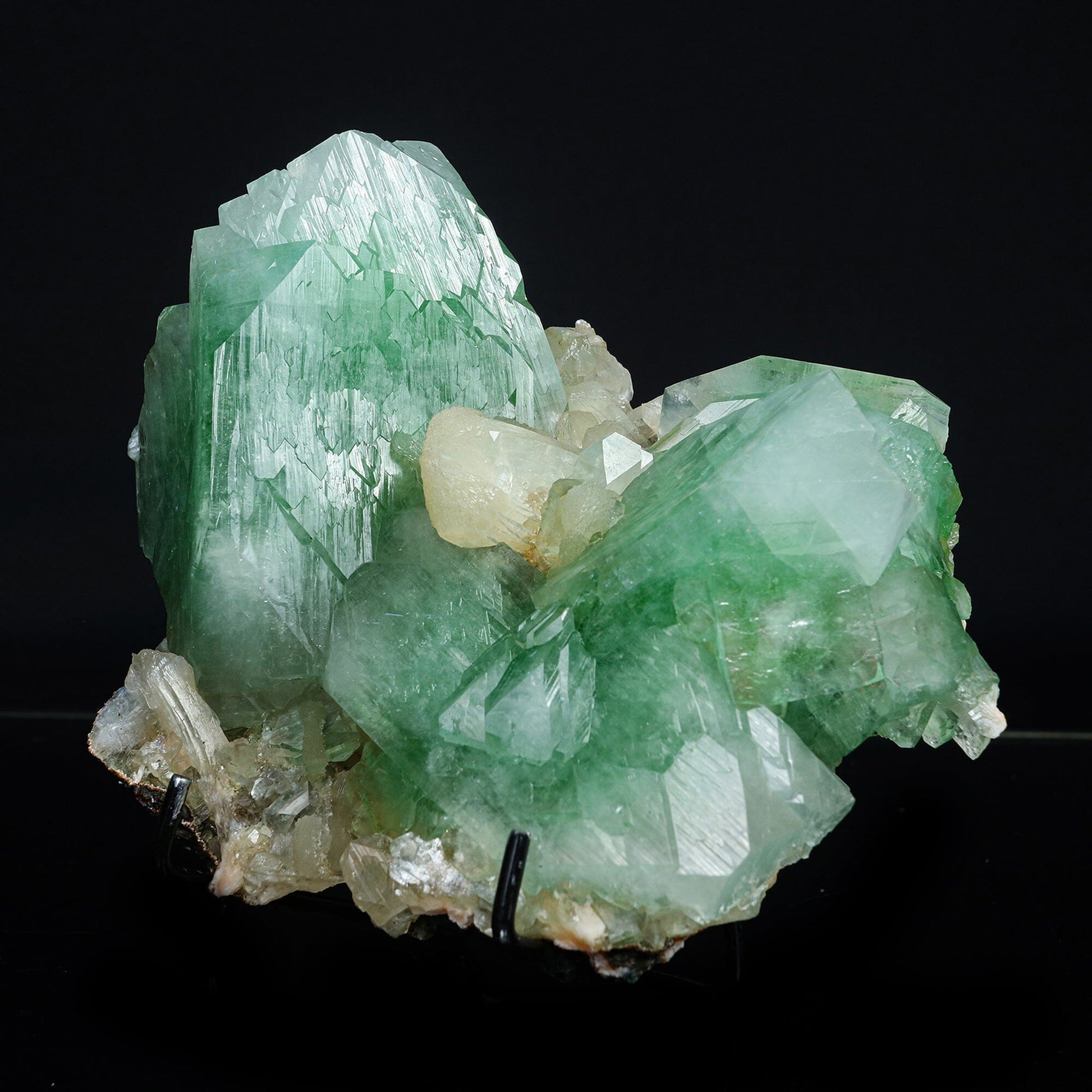 Rare Green Apophyllite with Stilbite Natural Mineral Specimen #TC24-22 Apophyllite Superb Minerals 