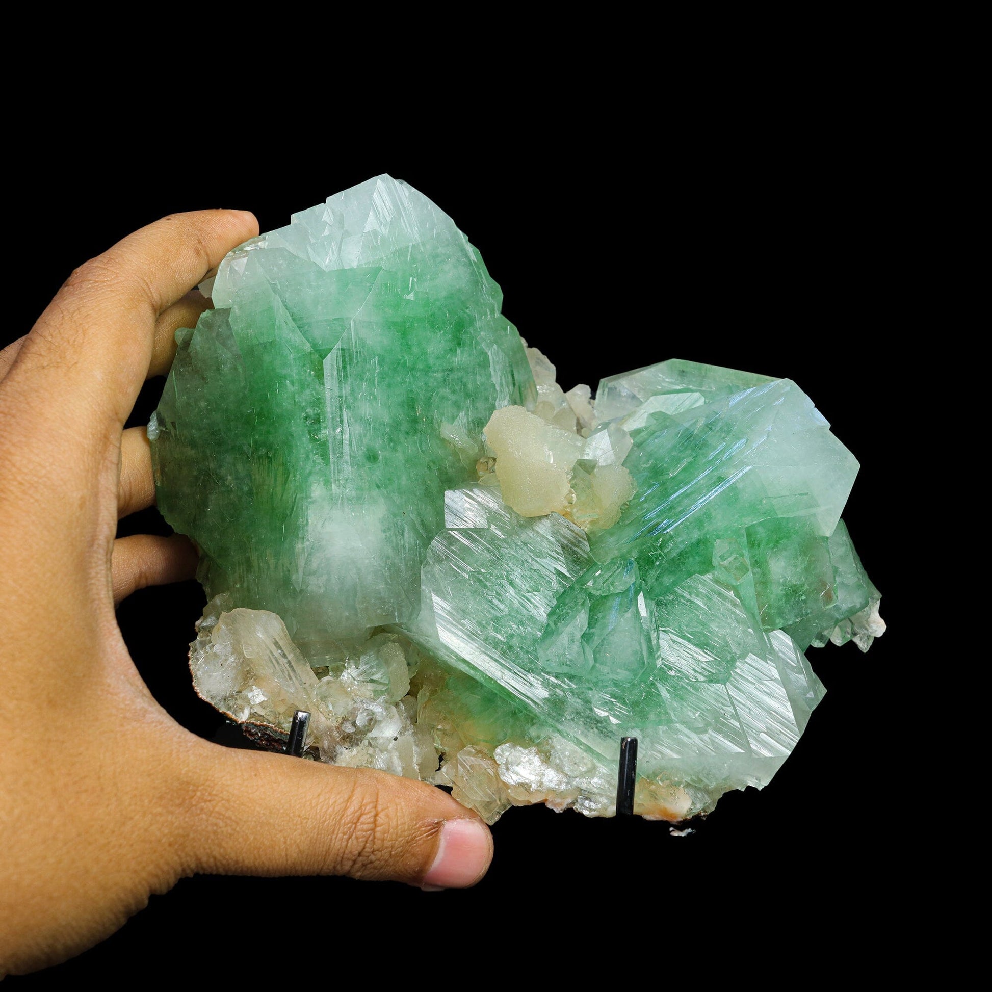 Rare Green Apophyllite with Stilbite Natural Mineral Specimen #TC24-22 Apophyllite Superb Minerals 