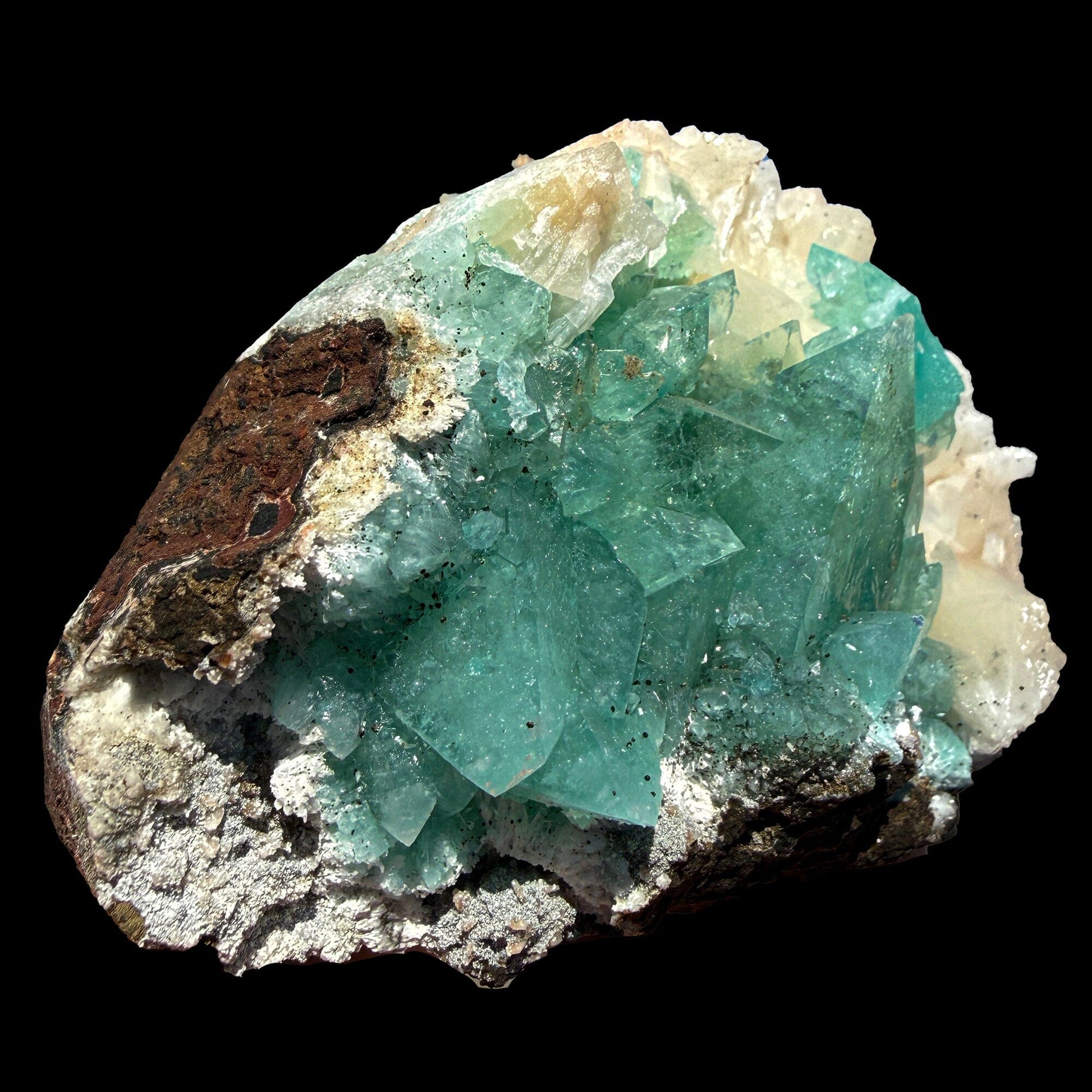Rare Green Apophyllite with Stilbite on Zeolite Matrix – Natural Indian Collector Mineral Specimen | Premium Display Crystal | Ahmednagar, India # DKT31 Apophyllite Superb Minerals 