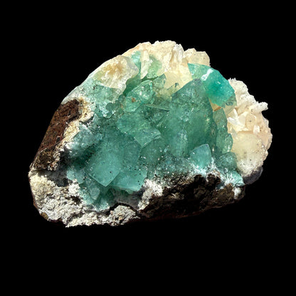 Rare Green Apophyllite with Stilbite on Zeolite Matrix – Natural Indian Collector Mineral Specimen | Premium Display Crystal | Ahmednagar, India # DKT31 Apophyllite Superb Minerals 