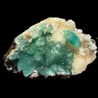 Rare Green Apophyllite with Stilbite on Zeolite Matrix – Natural Indian Collector Mineral Specimen | Premium Display Crystal | Ahmednagar, India # DKT31 Apophyllite Superb Minerals 