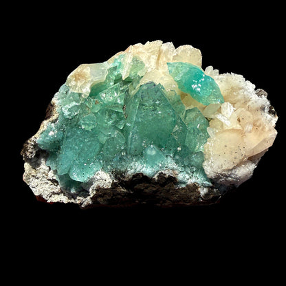 Rare Green Apophyllite with Stilbite on Zeolite Matrix – Natural Indian Collector Mineral Specimen | Premium Display Crystal | Ahmednagar, India # DKT31 Apophyllite Superb Minerals 