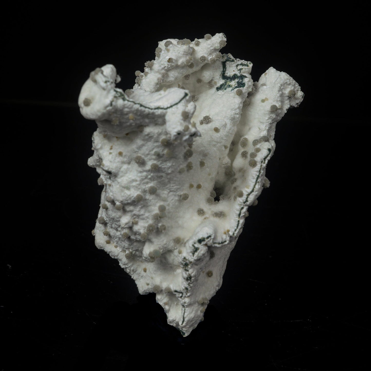 Rare Green Chalcedony on Okenite – Fibrous Indian Zeolite Mineral Specimen # B 7111 Okenite Superb Minerals 