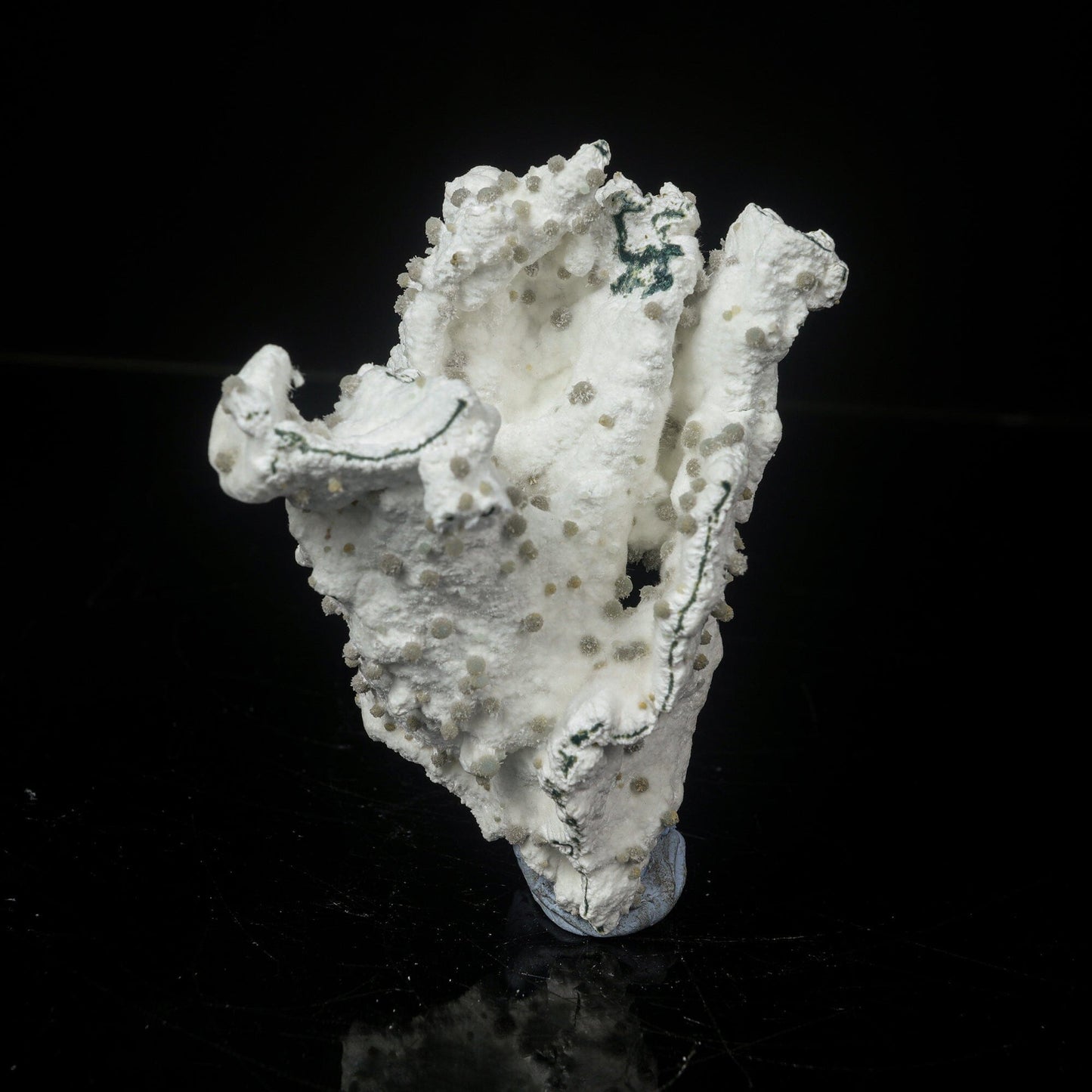 Rare Green Chalcedony on Okenite – Fibrous Indian Zeolite Mineral Specimen # B 7111 Okenite Superb Minerals 
