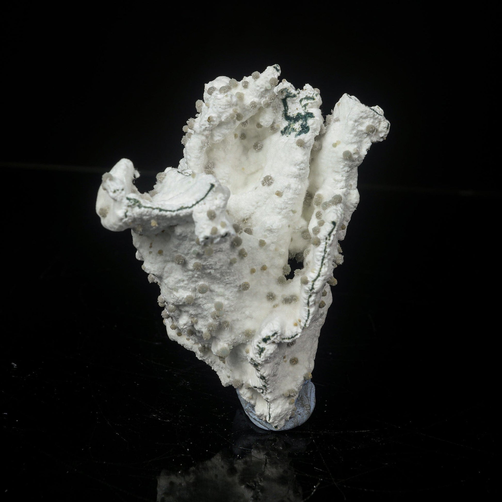 Rare Green Chalcedony on Okenite – Fibrous Indian Zeolite Mineral Specimen # B 7111 Okenite Superb Minerals 