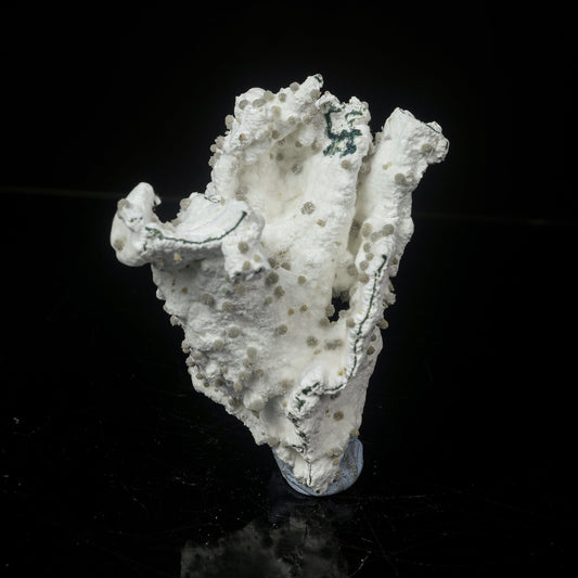 Rare Green Chalcedony on Okenite – Fibrous Indian Zeolite Mineral Specimen # B 7111 Okenite Superb Minerals 