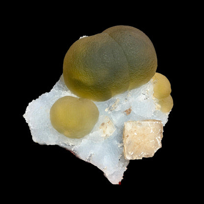 Rare Green Fluorite with Calcite on Sky Blue Chalcedony Fine Mineral Specimen – Large Display Collector Crystal from India # DKT14 Fluorite Superb Minerals 