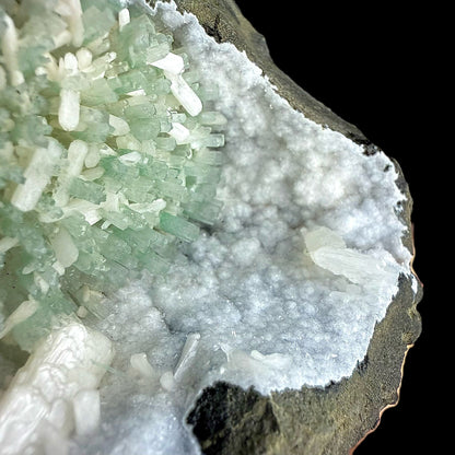 RARE Green Natrolite with Stilbite on Chalcedony | SELF STANDING | Indian Mineral | Superb Minerals | Rare Minerals | Collectors Piece Natrolite Superb Minerals 