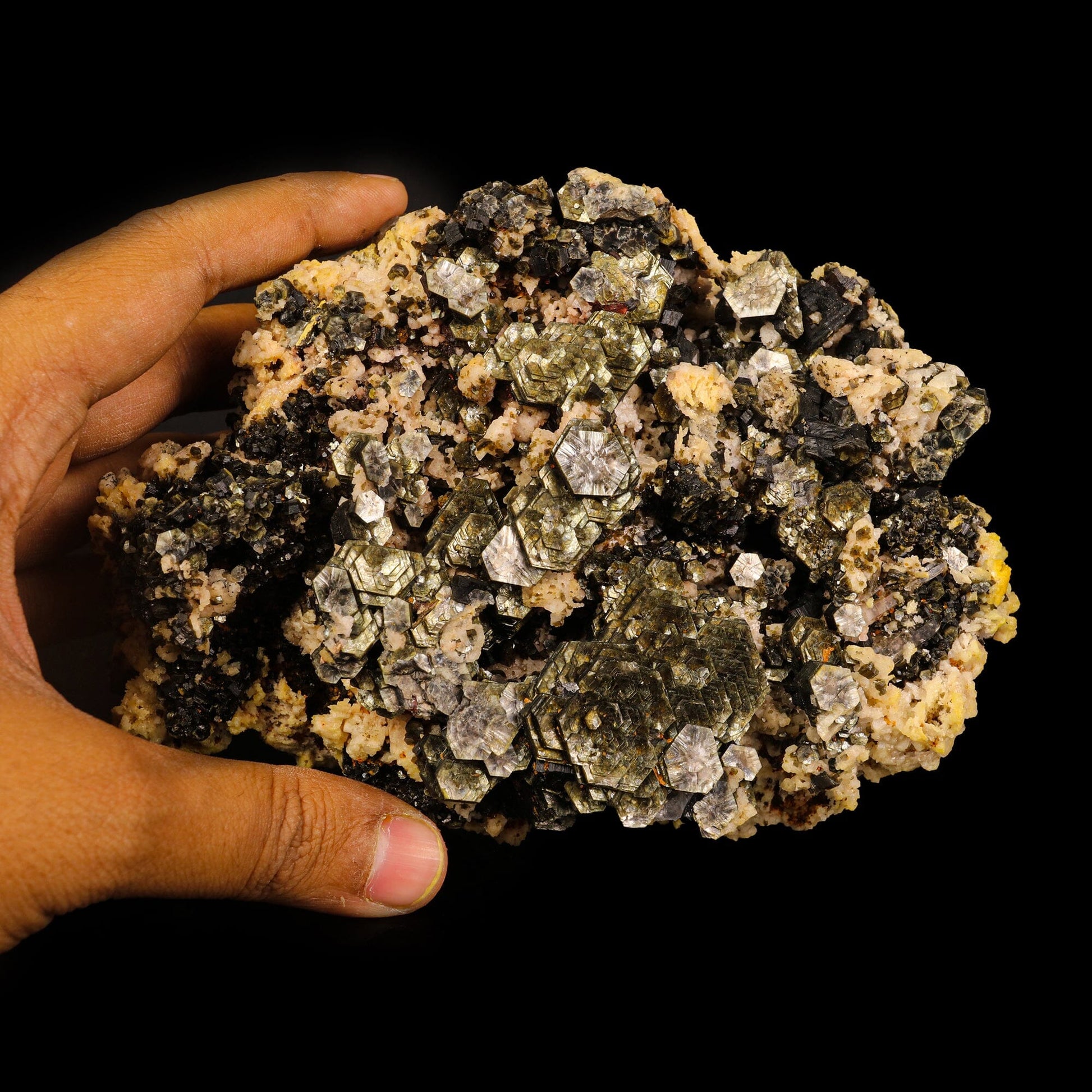 Rare Hexagon Mica with Feldspar Natural Mineral Specimen # B 6828 Mica Superb Minerals 