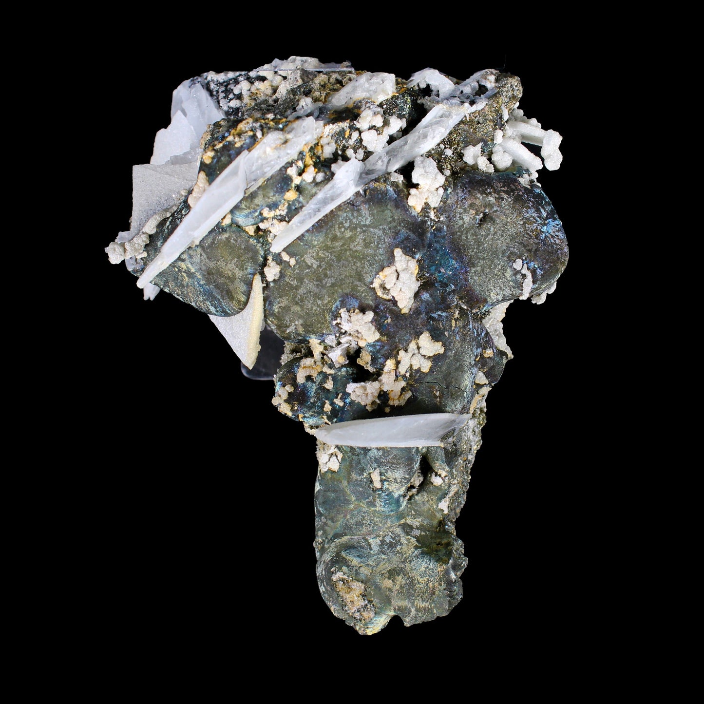 Rare Iridescent Pyrite with Calcite on Matrix – UV Reactive Collector Display Mineral Specimen from Mumbai # B 7161 Pyrite Superb Minerals 