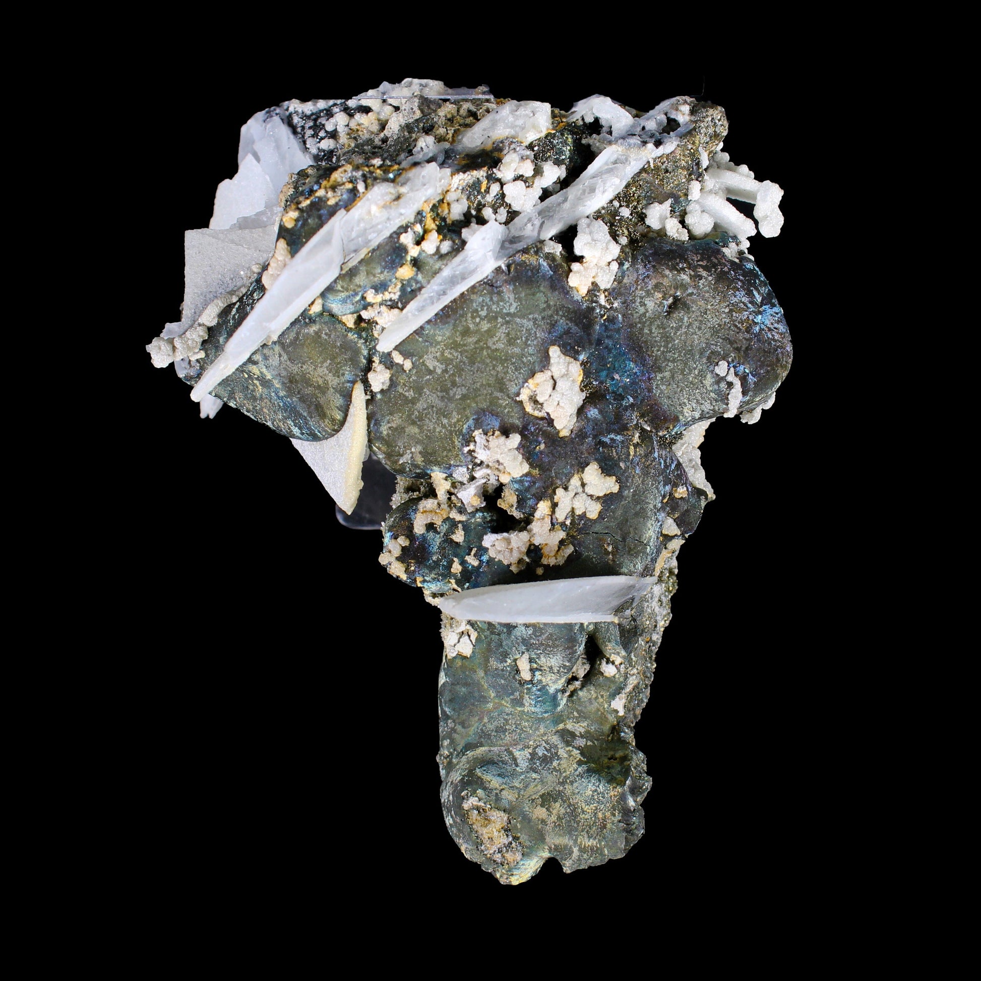 Rare Iridescent Pyrite with Calcite on Matrix – UV Reactive Collector Display Mineral Specimen from Mumbai # B 7161 Pyrite Superb Minerals 