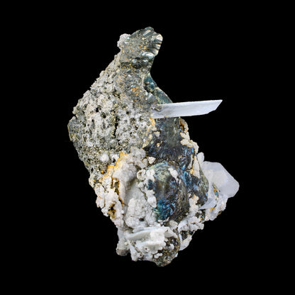 Rare Iridescent Pyrite with Calcite on Matrix – UV Reactive Collector Display Mineral Specimen from Mumbai # B 7161 Pyrite Superb Minerals 
