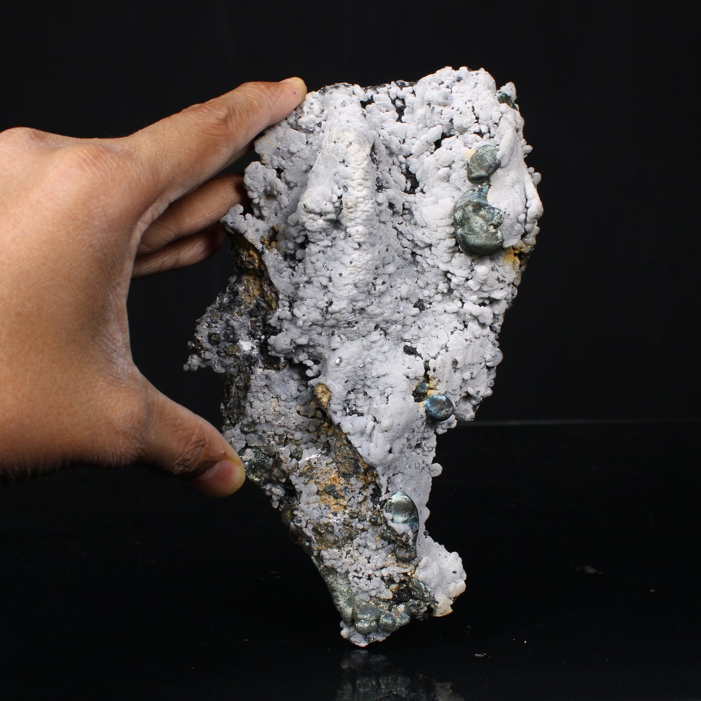 Rare New Find Iridescent Pyrite on Matrix with Babingtonite – Premium Natural Mineral Specimen from Mumbai # B 7153 Babingtonite Superb Minerals 
