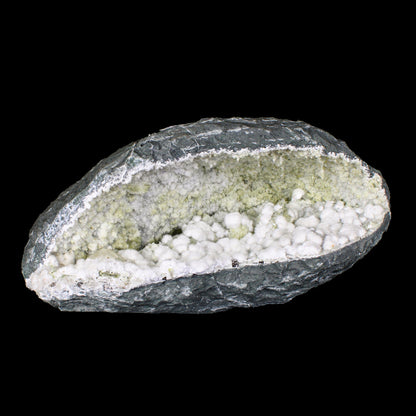 Rare Okenite Puffballs with Quartz & Chalcedony in Large Geode – Old School Mumbai, Natural Mineral Specimen# B 7175 Okenite Superb Minerals 