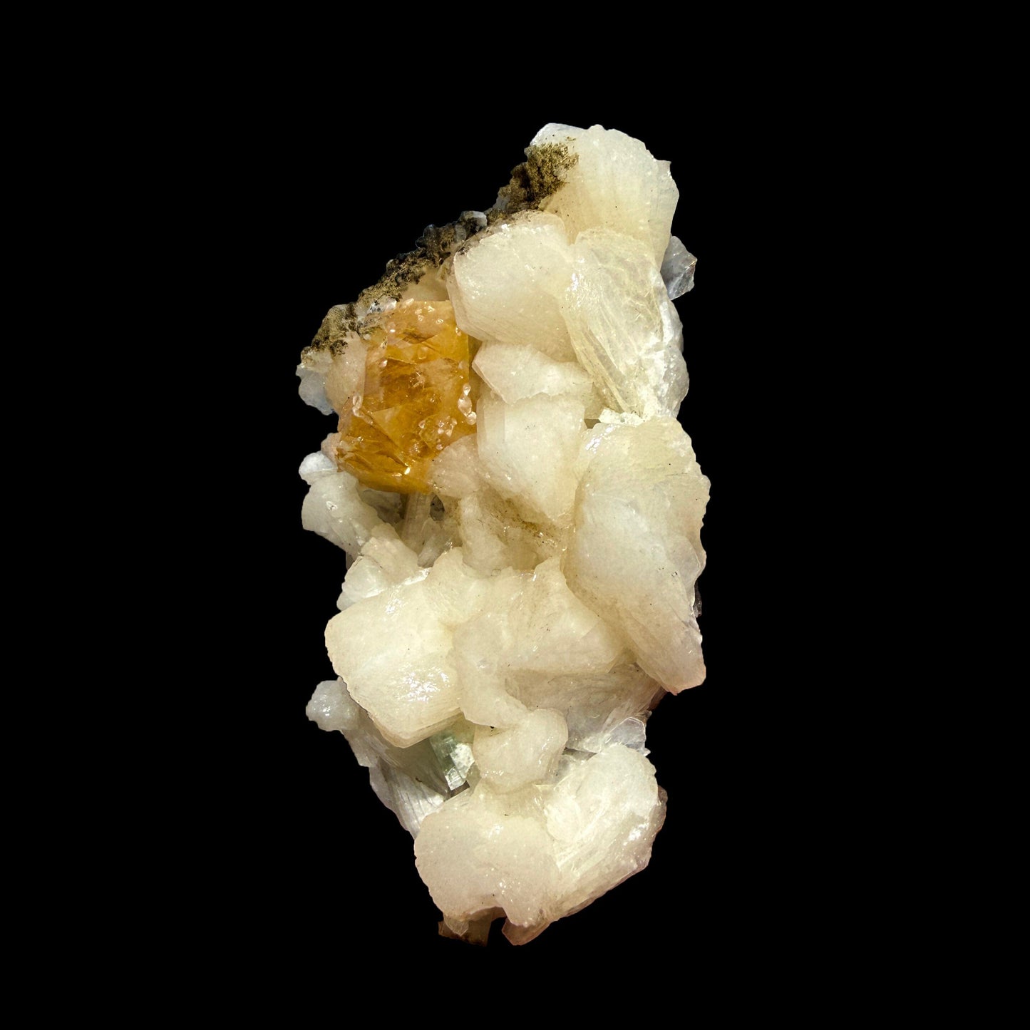 Rare Powellite Crystal on Stilbite – Natutal Zeolite Specimen from Nashik # DKT89 Powellite Superb Minerals 