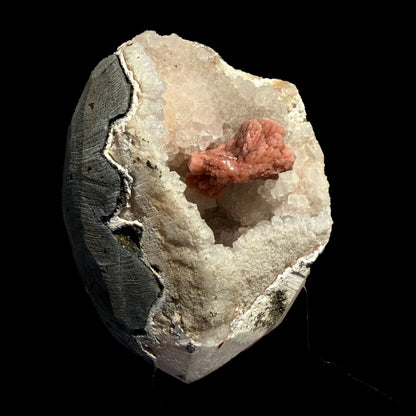 Rare Red Epistilbite on Quartz Vug - Indian Zeolite Crystal Specimen from Nashik # B DKT139 Epi-Stilbite Superb Minerals 