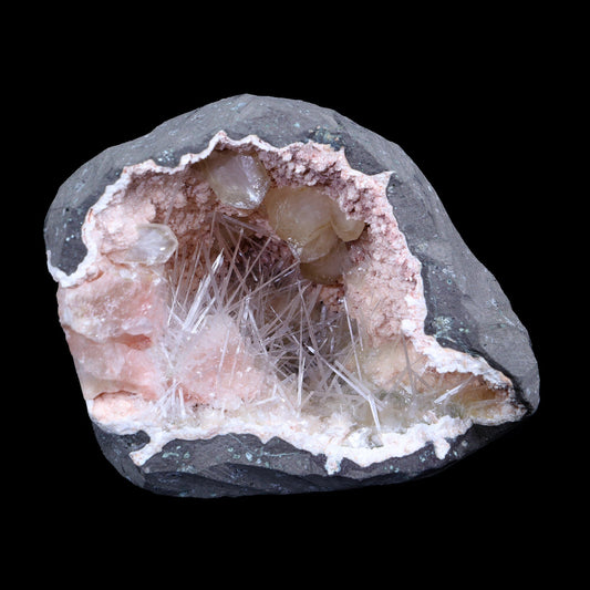 Rare Scolecite, Heulandite & Stilbite Semi-Geode Freestanding Natural Mineral Specimen – from Raigad,Maharashtra # B 7191 Scolecite Superb Minerals 