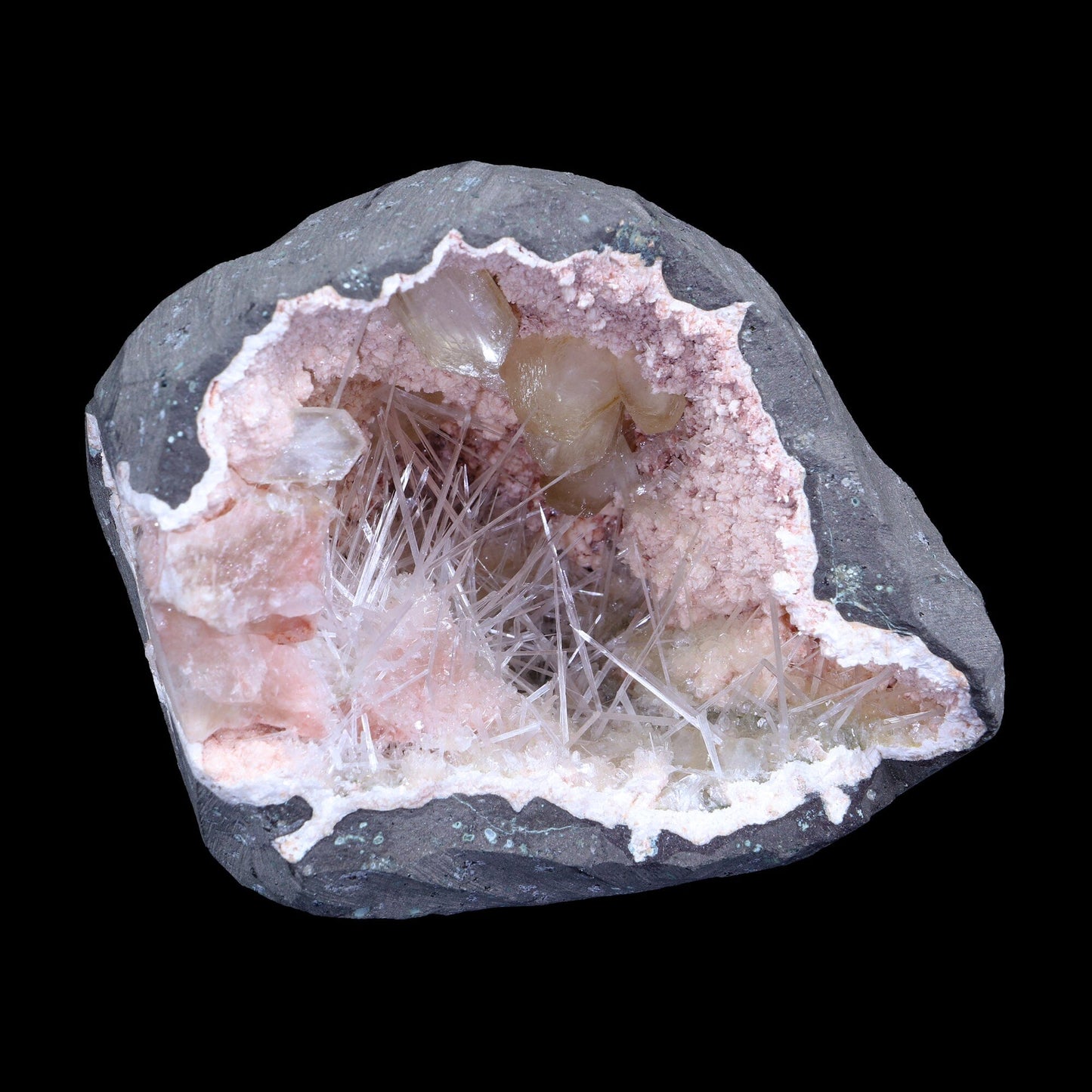 Rare Scolecite, Heulandite & Stilbite Semi-Geode Freestanding Natural Mineral Specimen – from Raigad,Maharashtra # B 7191 Scolecite Superb Minerals 