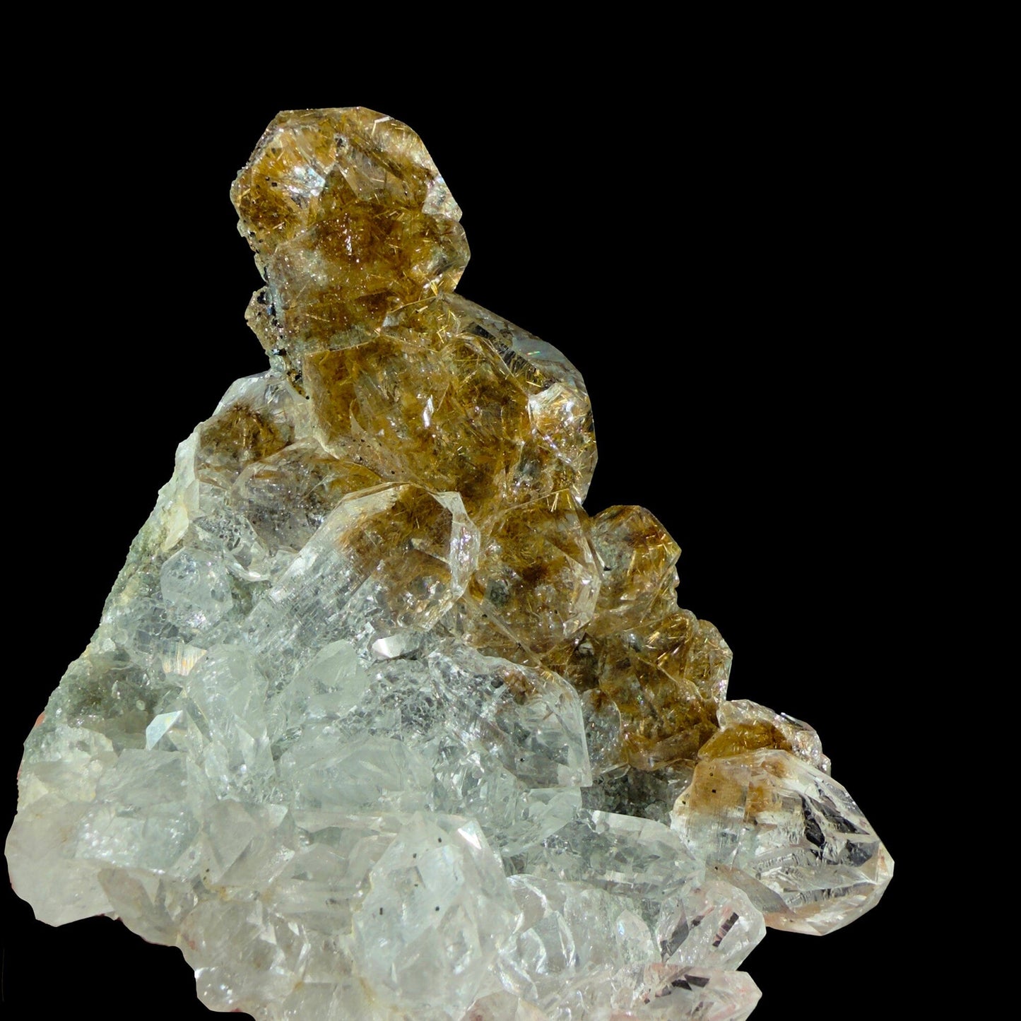 Rare Stacked Octahedral Quartz with Rutile from Himalaya – Fine Mineral Specimen | Natural Rutile Quartz Crystal Cluster | Collector Grade Display Piece | Global Collector Mineral # DKT18 QUARTZ Superb Minerals 