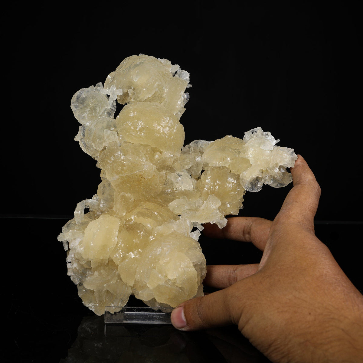 Rare Yellow Stellerite Floater Crystal Specimen – Unique 180-Degree Spherical Rosette Cluster # B 7246 Stellerite Superb Minerals 