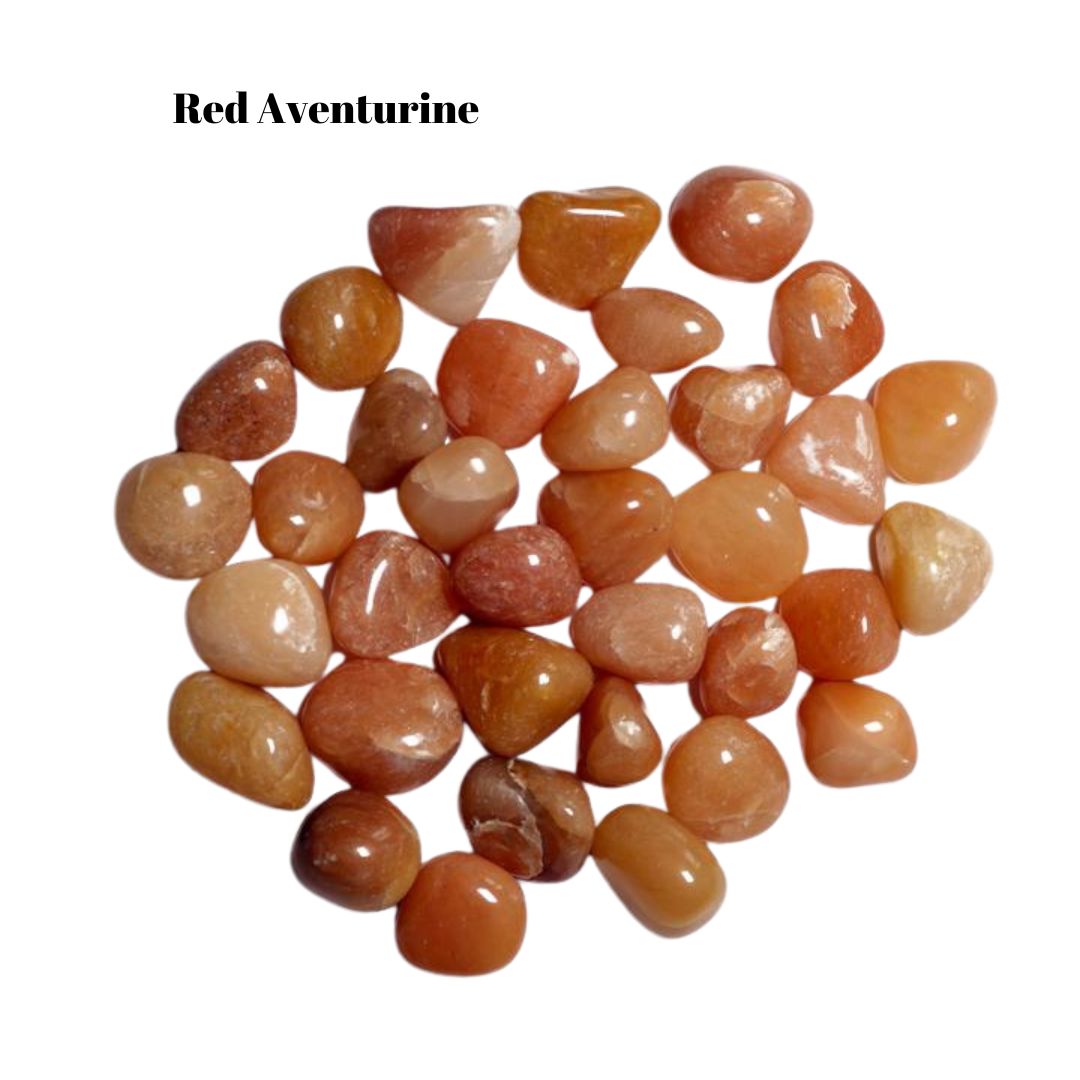 Red Aventurine Tumbled Stones – 1 lb Bulk Bag | Polished Peach & Orange Aventurine Tumble Superb Minerals 