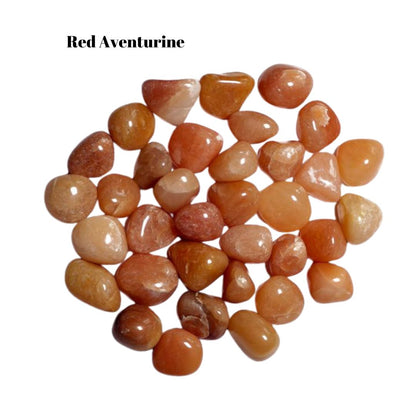 Red Aventurine Tumbled Stones – 1 lb Bulk Bag | Polished Peach & Orange Aventurine Tumble Superb Minerals 
