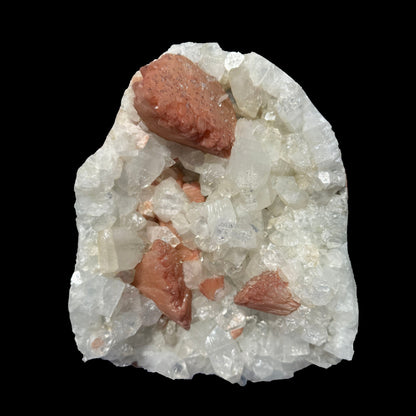 Salmon-Pink Heulandite on Apophyllite Matrix – Indian Zeolite Mineral Specimen from Jalgaon # DKT123 Heulandite Superb Minerals 