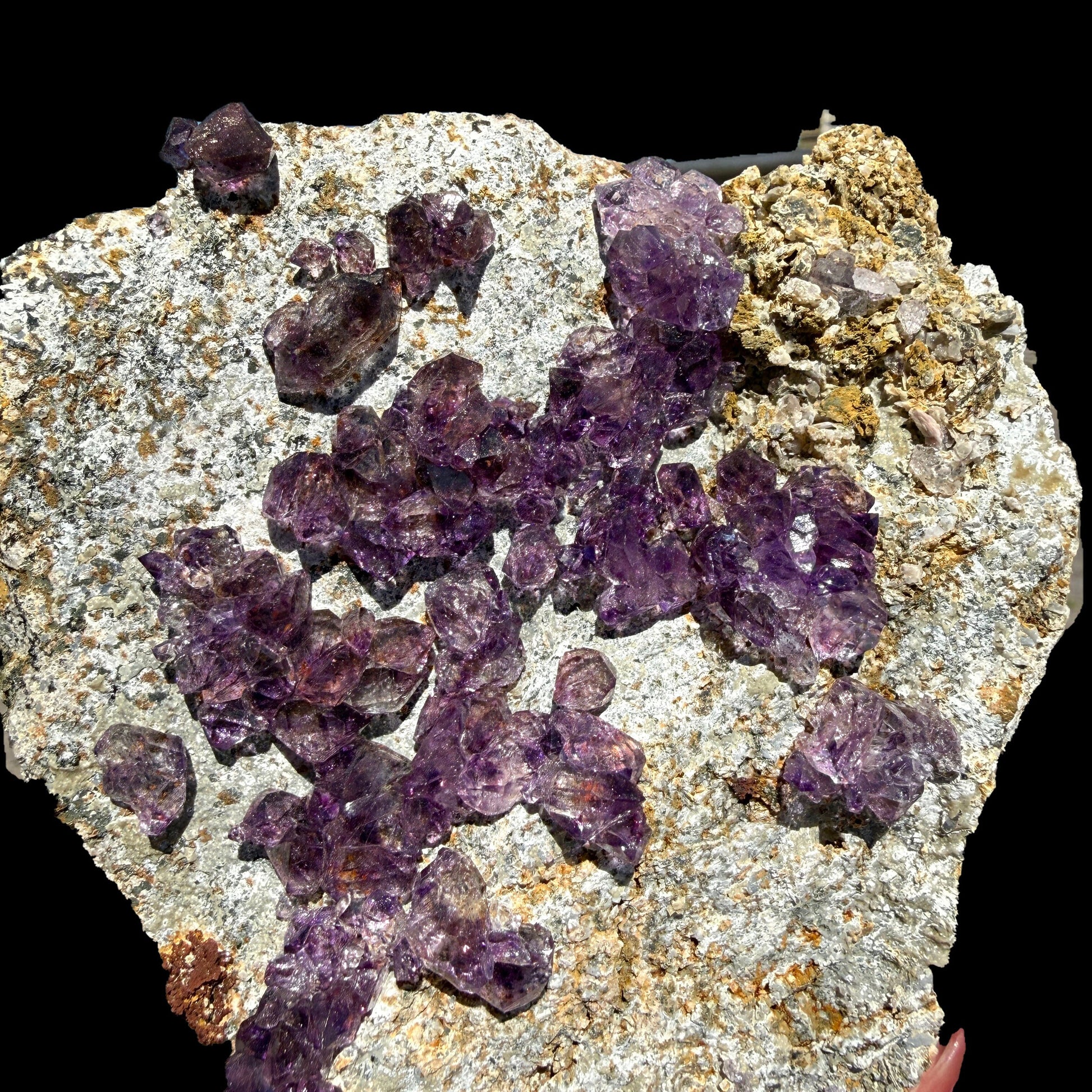 Sceptre Amethyst Cluster on Matrix – Natural Purple Crystal Specimen from Karur, India DKT121 Amethyst Superb Minerals 