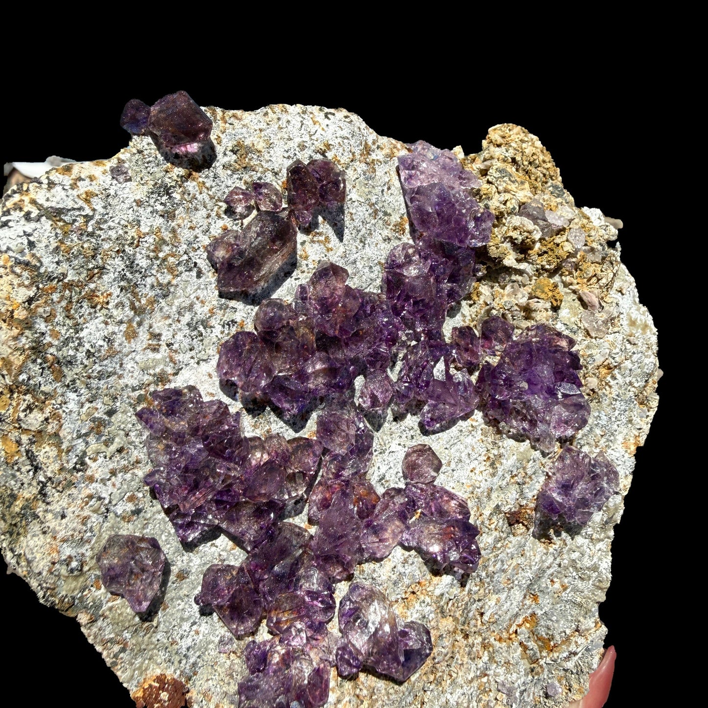 Sceptre Amethyst Cluster on Matrix – Natural Purple Crystal Specimen from Karur, India DKT121 Amethyst Superb Minerals 