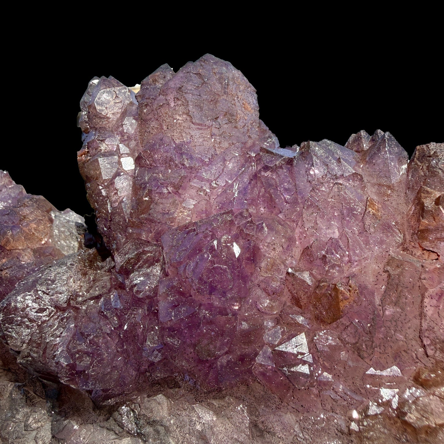 Sceptre Amethyst Cluster on Matrix – Natural Purple Crystal Specimen from Karur, India DKT76 Amethyst Superb Minerals 