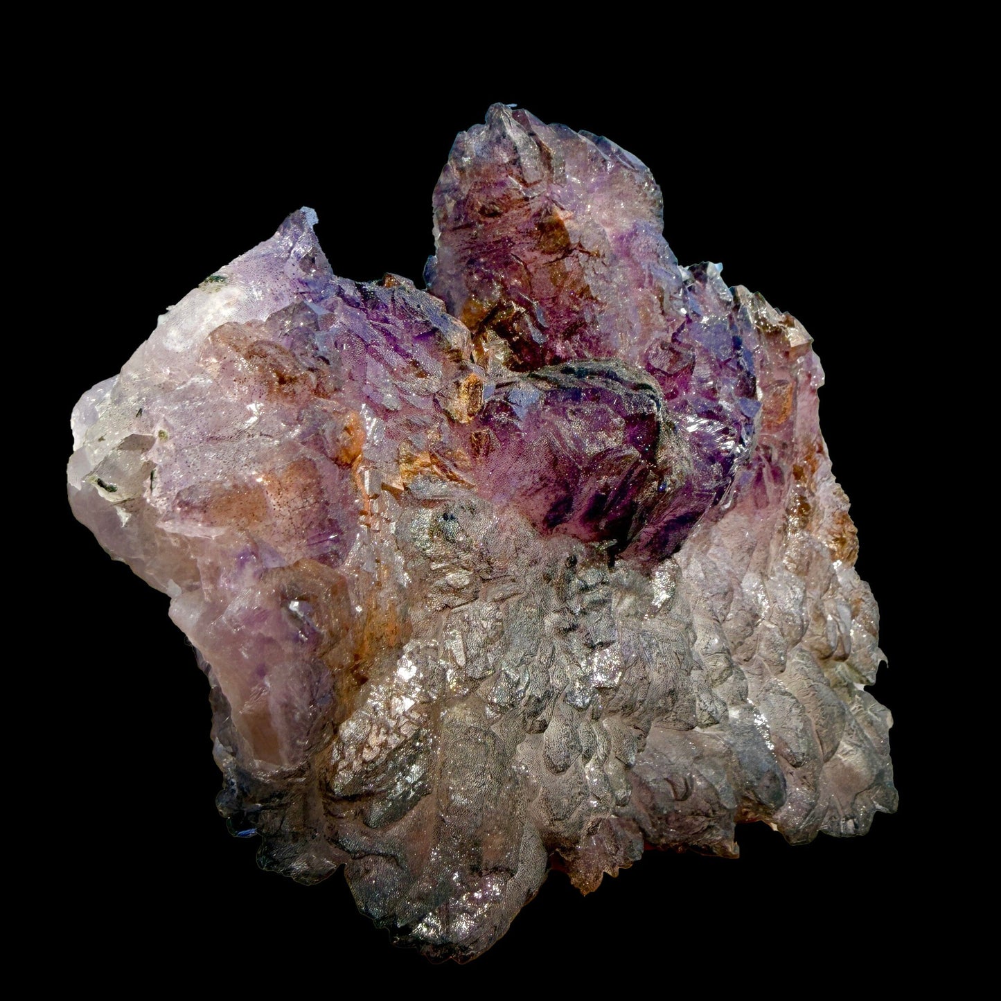 Sceptre Amethyst Cluster on Matrix – Natural Purple Crystal Specimen from Karur, India DKT76 Amethyst Superb Minerals 