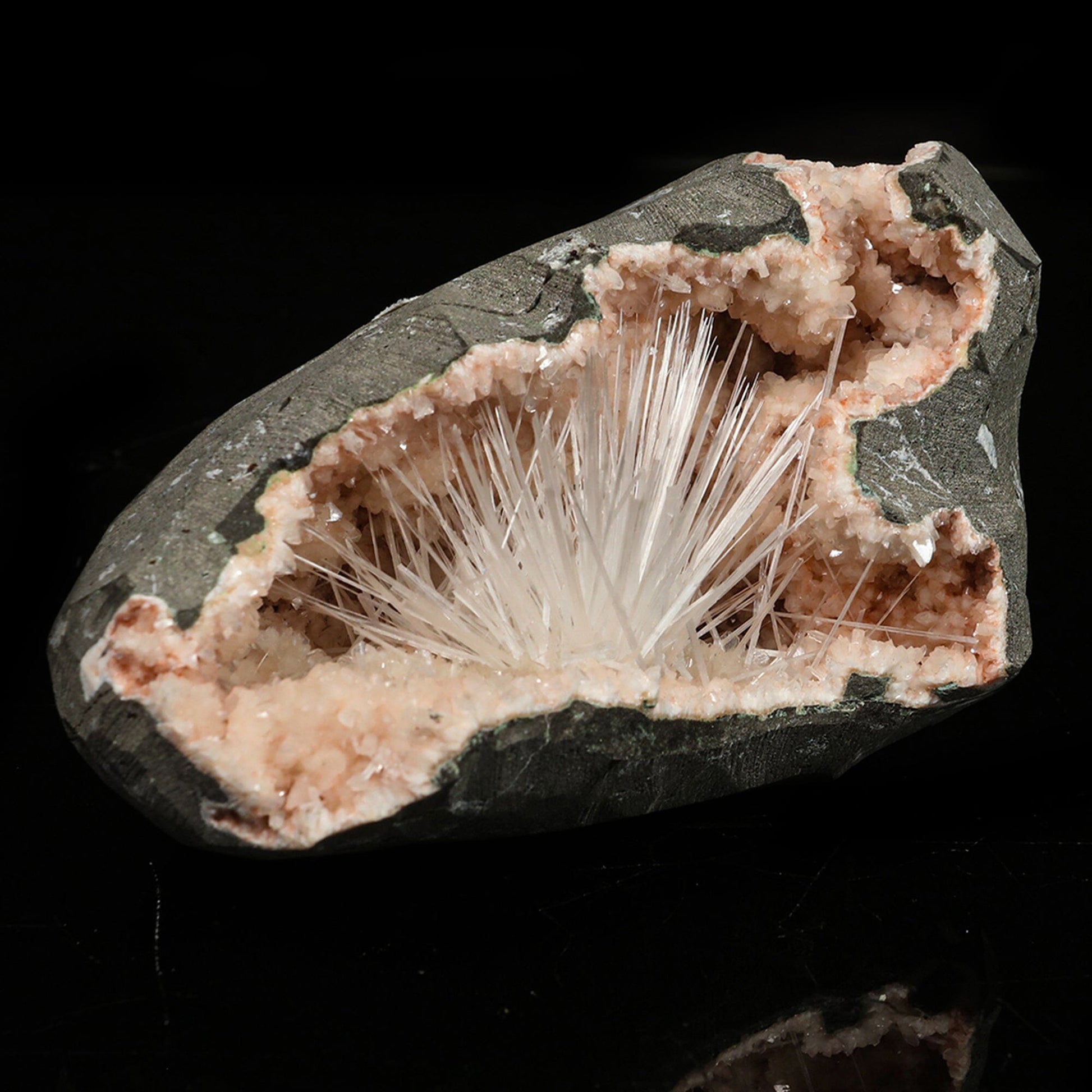 Scolecite in Heulandite Geode Natural Mineral Specimen # B 6771 Scoleccite Superb Minerals 