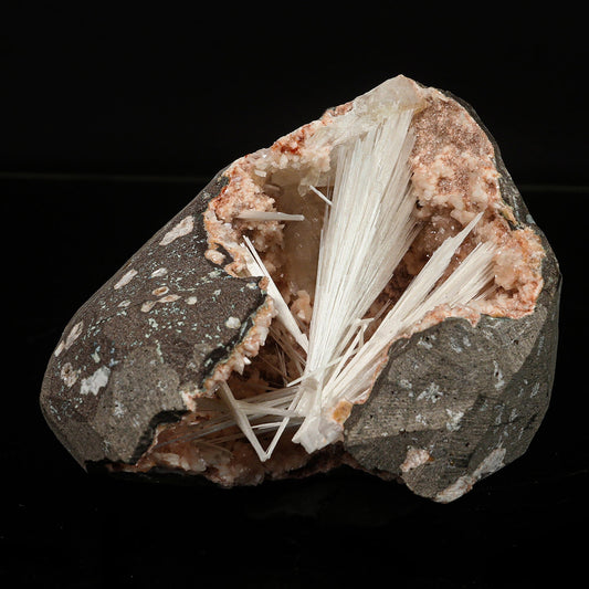 Scolecite in Heulandite Geode Natural Mineral Specimen # B 6773 Scoleccite Superb Minerals 
