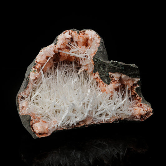 Scolecite in Heulandite Geode Natural Mineral Specimen # B 7090