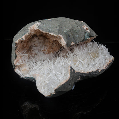 Scolecite in Heulandite Geode Natural Mineral Specimen # B 7116