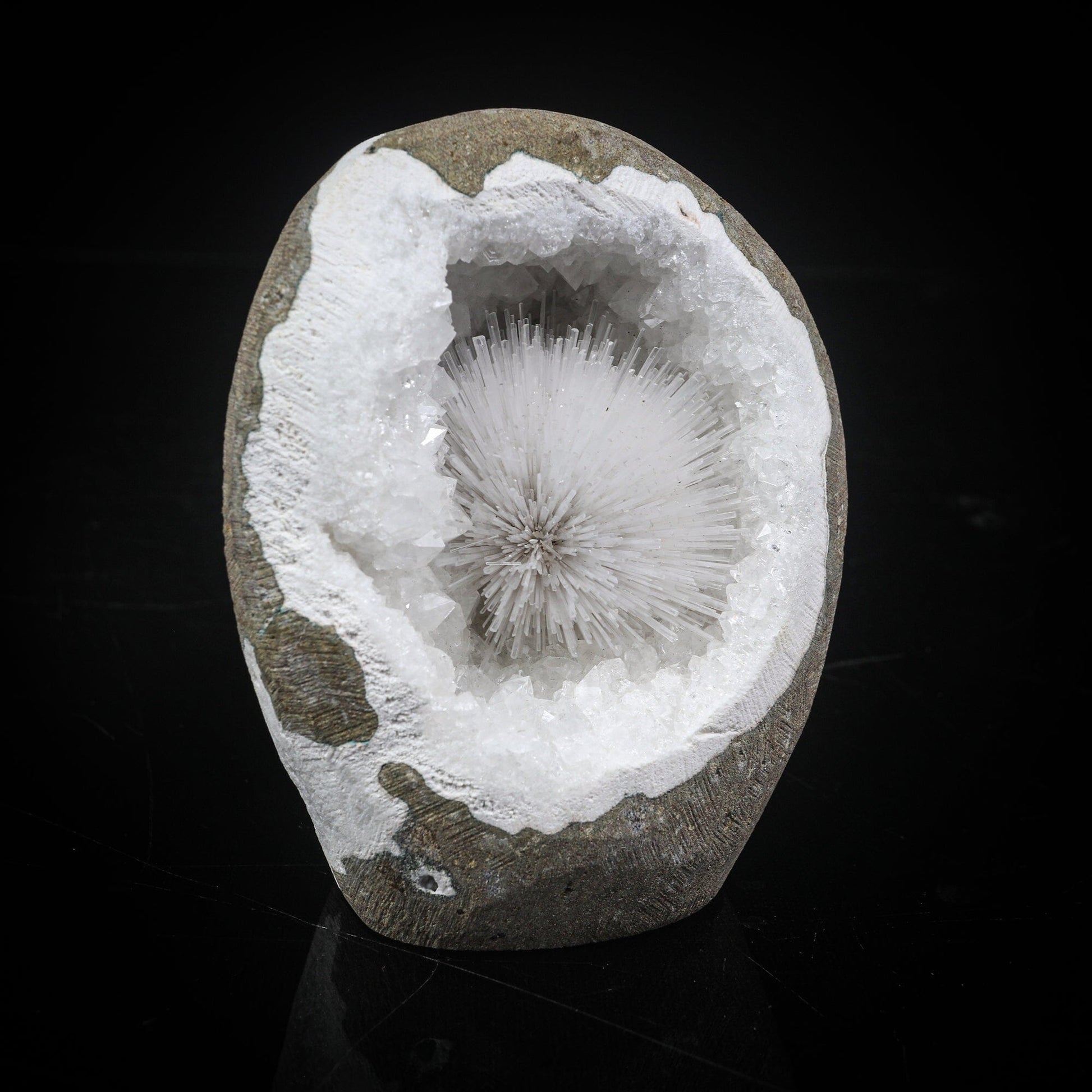 Scolecite Spray Geode With MM Quartz Natural Mineral Specimen # B 6999 Scolecite Superb Minerals 