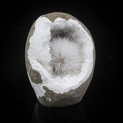 Scolecite Spray Geode With MM Quartz Natural Mineral Specimen # B 6999 Scolecite Superb Minerals 